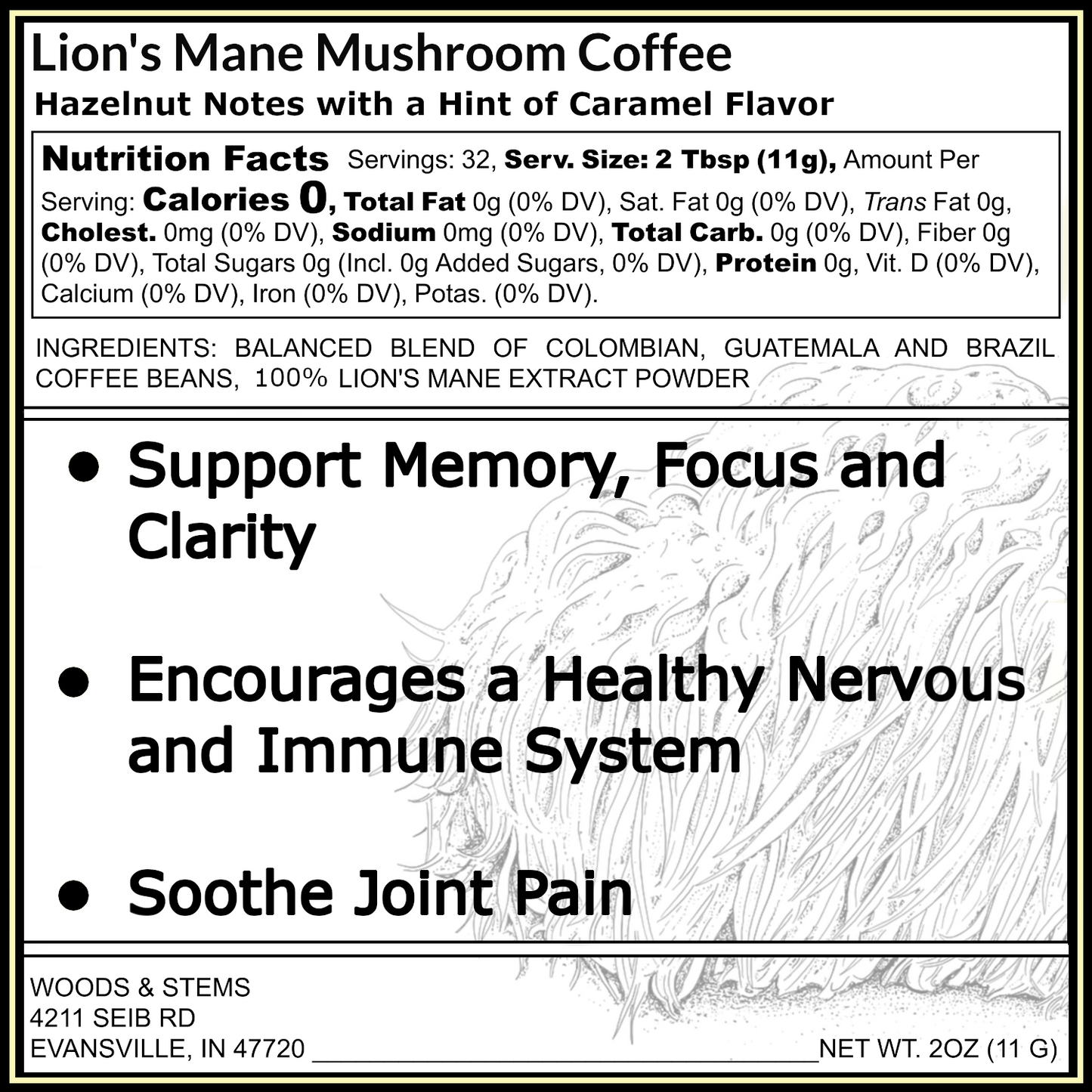 Woods and Stems: Lion's Mane Mushroom Coffee